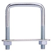 PROSOURCE Square U-Bolt, 5/16", 2 in Wd, 3 in Ht, Zinc Plated Steel, 10 PK LR350